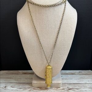 Vintage 1960s Max Factor perfume whistle pendant necklace